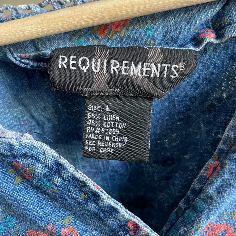 Denim floral crop button down - Picture 7 of 8